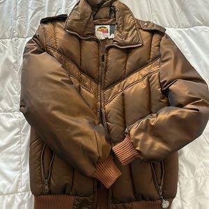 Vintage Down Winter Coat - Brown - Copper
